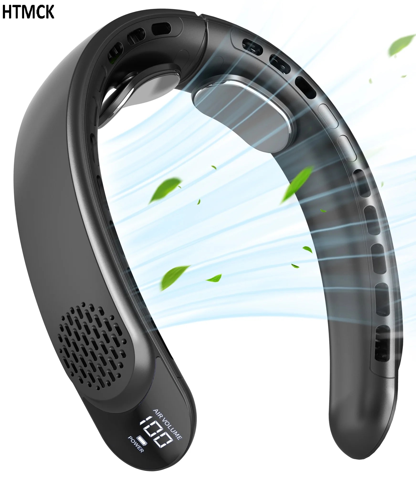 Ventilatore da Collo Pieghevole Turbo Senza Pale, Rinfrescatore Portatile da Collo, Ventilatore Personale Ricaricabile a Velocità Regolabile