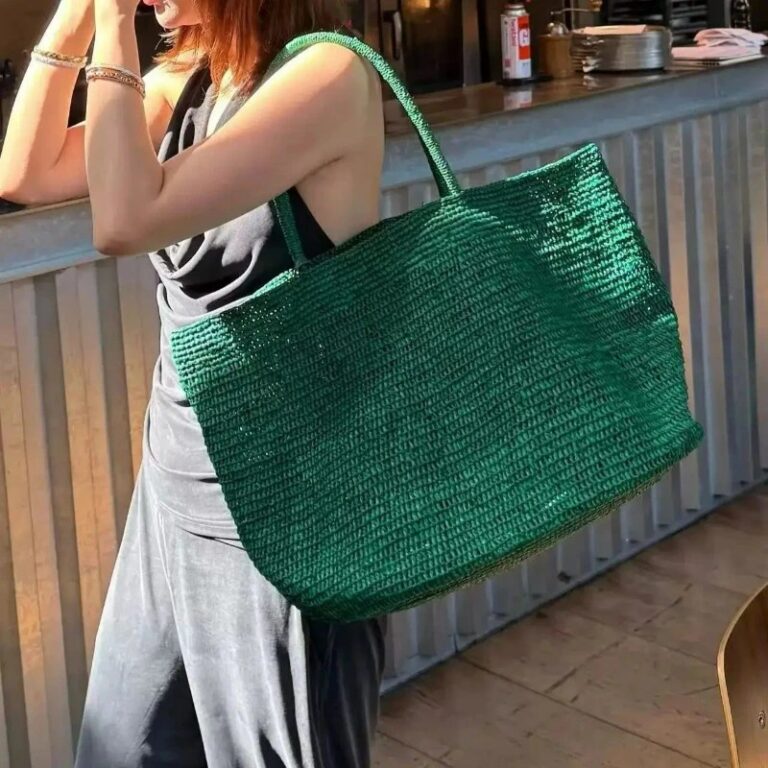Borsa Tote Grande in Rattan Intrecciato a Mano 2026 da Donna, Borsa da Spiaggia in Paglia Naturale, Borsa a Spalla di Lusso, Borsa a Mano Estiva