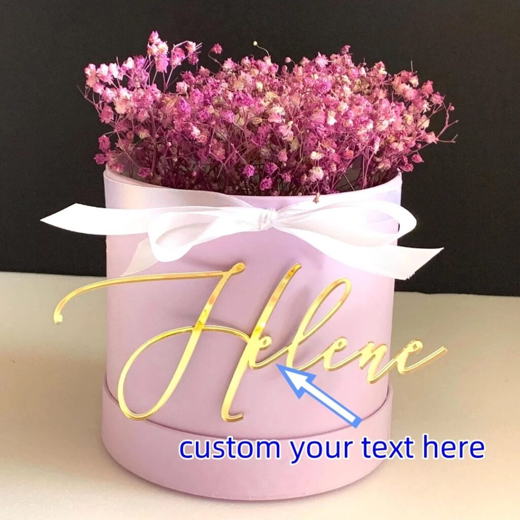 Topper per torta personalizzato in PMMA da 1 pezzo: nome inciso personalizzato, struttura metallica, fai da te, inciso al laser, ideale per celebrazioni e unici