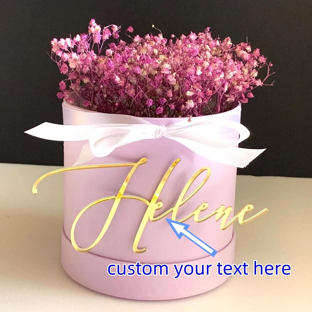 Topper per torta personalizzato in PMMA da 1 pezzo: nome inciso personalizzato, struttura metallica, fai da te, inciso al laser, ideale per celebrazioni e unici