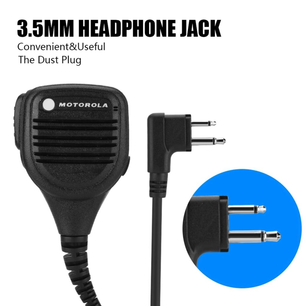 Microfono per altoparlante con jack per cuffie da 3,5 mm Walkie talkie Radio Microfono manuale con clip da cintura in acciaio per