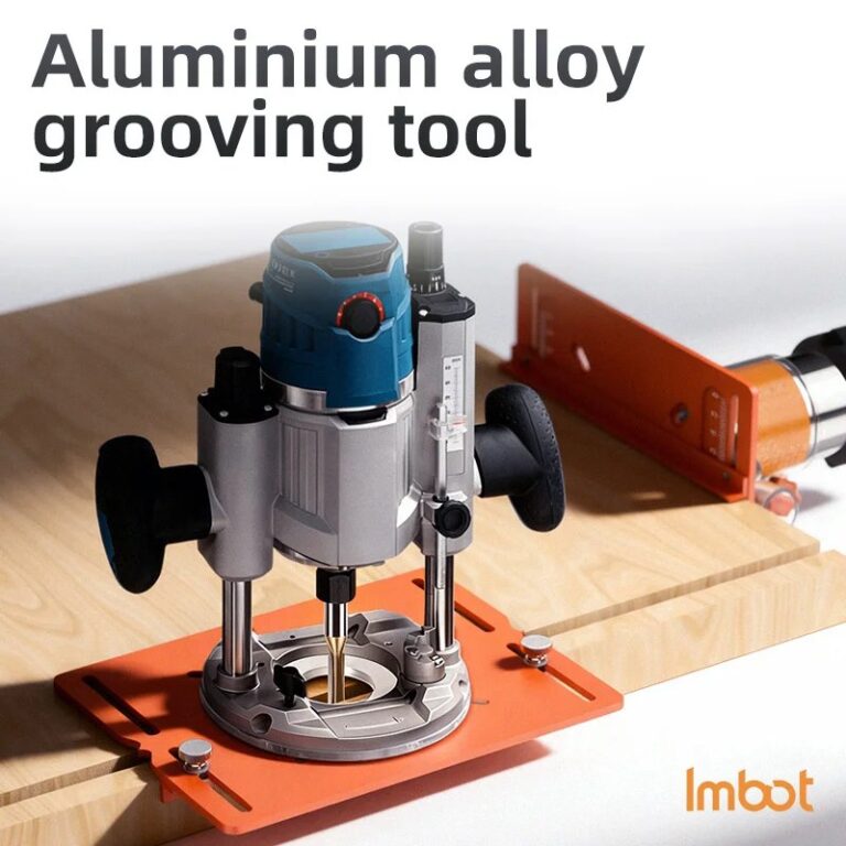 Imbot Utensile per Scanalatura del Legno, Strumento Ausiliario Professionale ed Efficiente per la Scanalatura della Piastra di Base, Scala Laser
