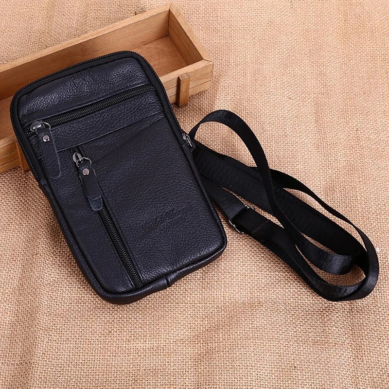 Marsupio in pelle Borsa per cellulare da uomo con cintura Sport all'aria aperta Borsa piccola con una spalla che fa borse a tracolla da lavoro