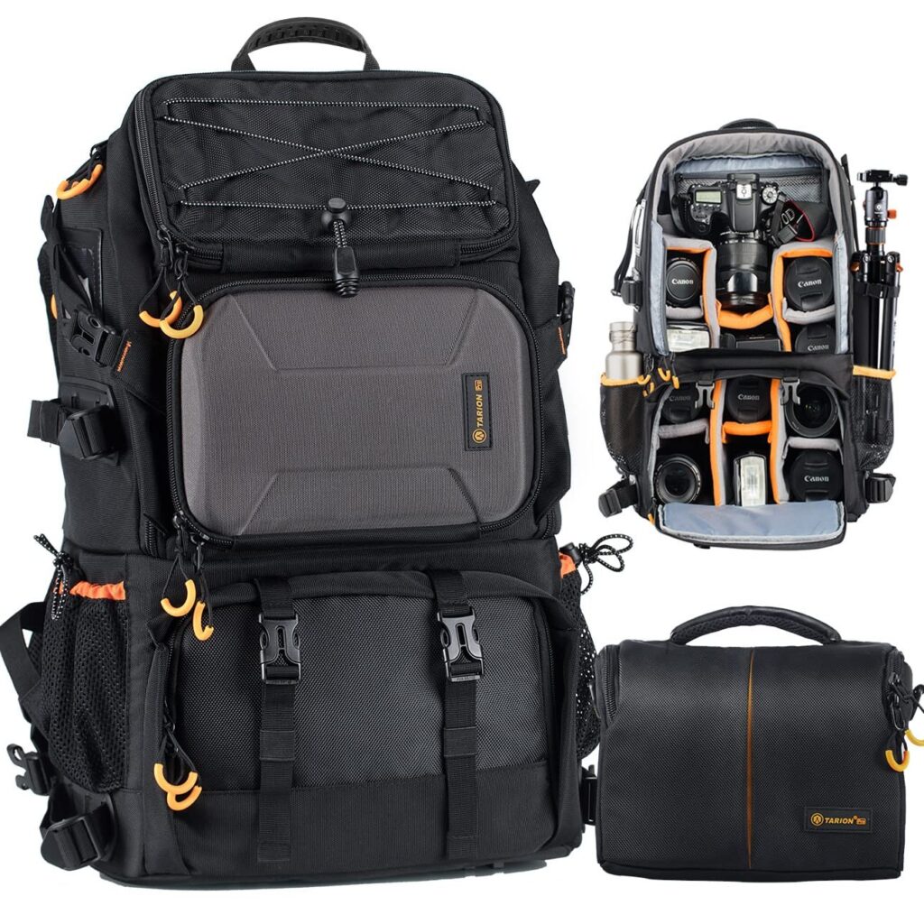 TARION Pro PB-01 Zaino Fotografico Grande per Fotocamera e Laptop 15.6" | Set Zaino e Borsa a Tracolla per Reflex, Obiettivi e Treppiede Ideale per Viaggio Trekking e Fotografia P…