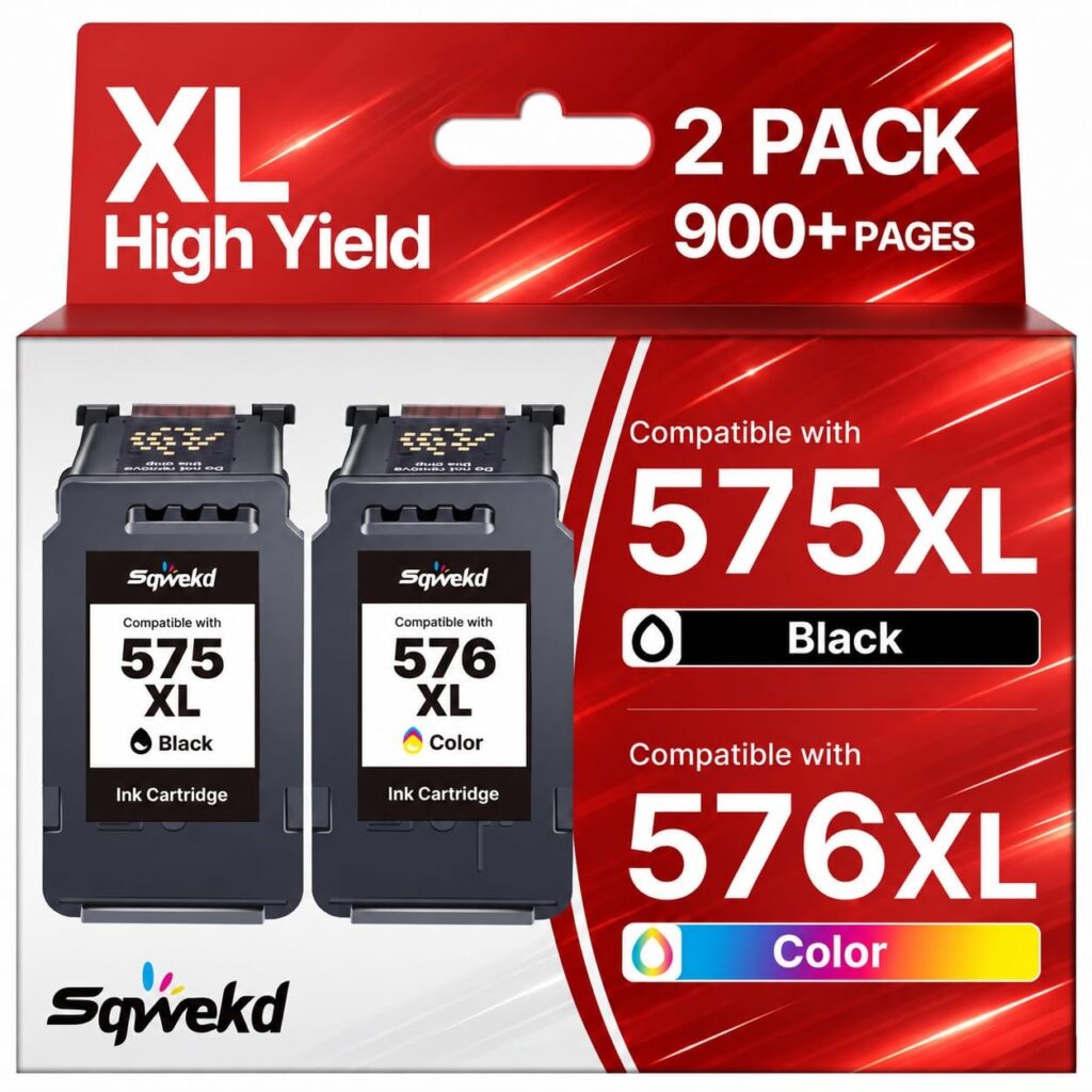 Sqwekd 575 576 XL Cartucce compatibili per Canon 575 576 per PIXMA TR4755i | Cartucce 575 576 XL per Canon inchiostro per Canon PIXMA TR4755i TS3750i TR4756i TS3751i TS3752i TS355…