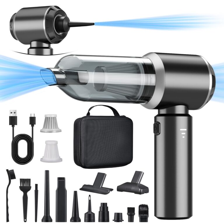 Aspirabriciole Senza Fili, Aspirapolvere Auto, 2 in 1 Mini Aspirapolvere per Auto Potente,18000 PA Senza Fili, Aspirapolvere Potente, Cucina, PC, Divano, Ufficio, Casa e Animali D…