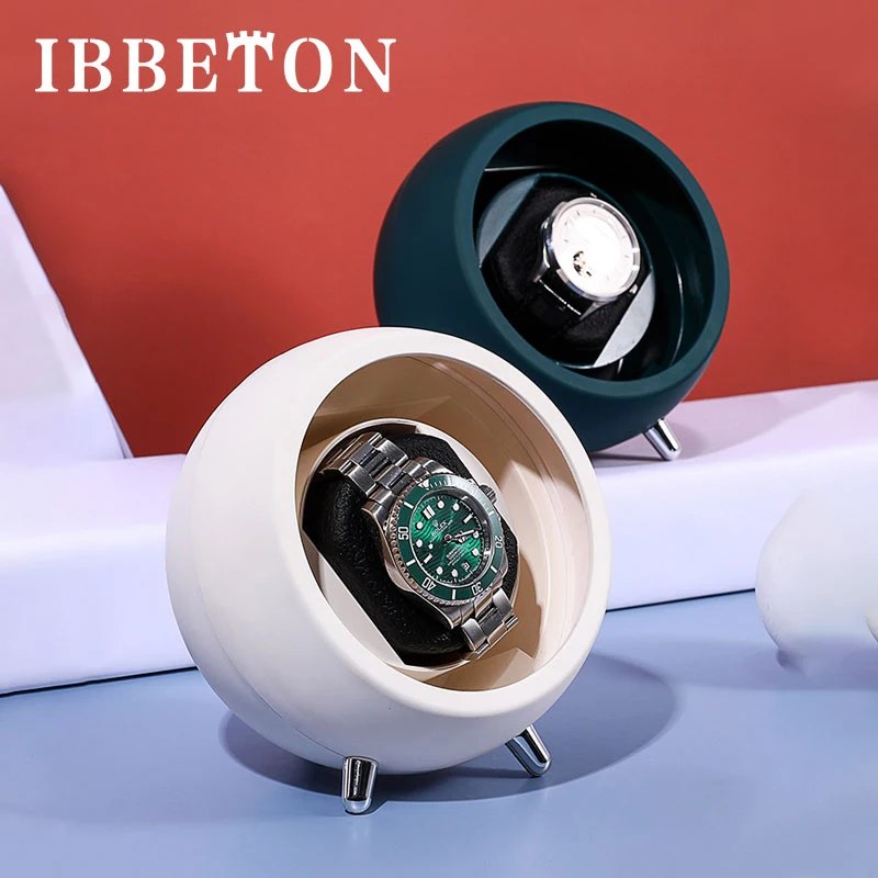 IBBETON Avvolgitore singolo per orologi automatici Scatola di immagazzinaggio Avvolgitore automatico Utilizzare cavo USB / con batteria Mabuchi Mute Motro