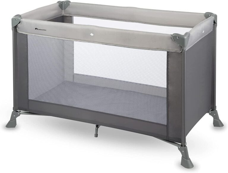 Bebeconfort Soft Dreams, Lettino da Campeggio, 0–15 kg, Grey Mist | Culla da Campeggio con Materasso, 0–3 Anni, Materasso in Fibra di Legno e Schiuma (60 × 120 cm), Borsa, Pieghev…