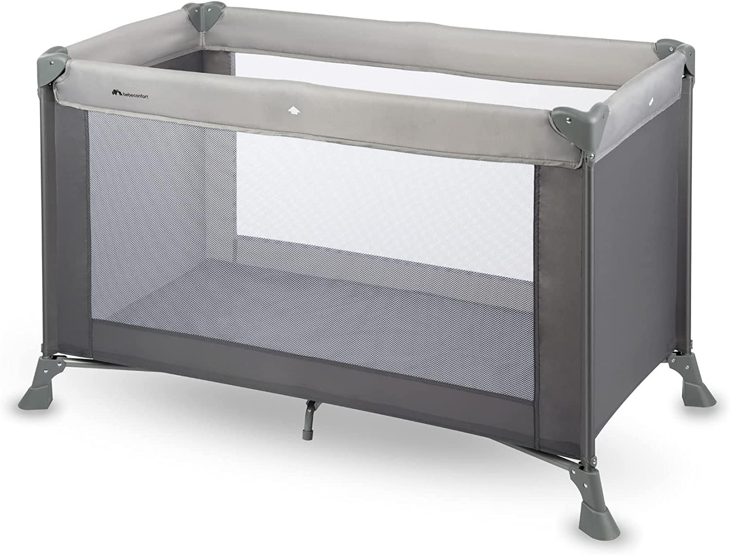 Bebeconfort Soft Dreams, Lettino da Campeggio, 0–15 kg, Grey Mist | Culla da Campeggio con Materasso, 0–3 Anni, Materasso in Fibra di Legno e Schiuma (60 × 120 cm), Borsa, Pieghev…