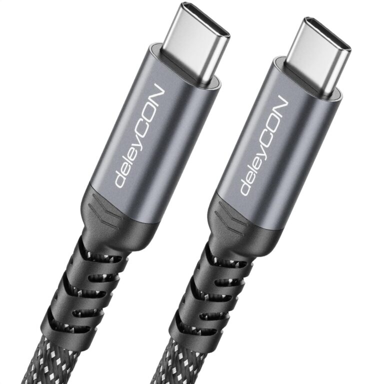 deleyCON 1,5m Cavo USB-C 40 Gbps 240W USB 4.0 Cavo di Ricarica e Dati, DP Alt Mode, 8K@60Hz per Notebook, MacBook, Monitor, SSD, iPad, iPhone 17 16 Air Max Pro, Galaxy S25 ecc.