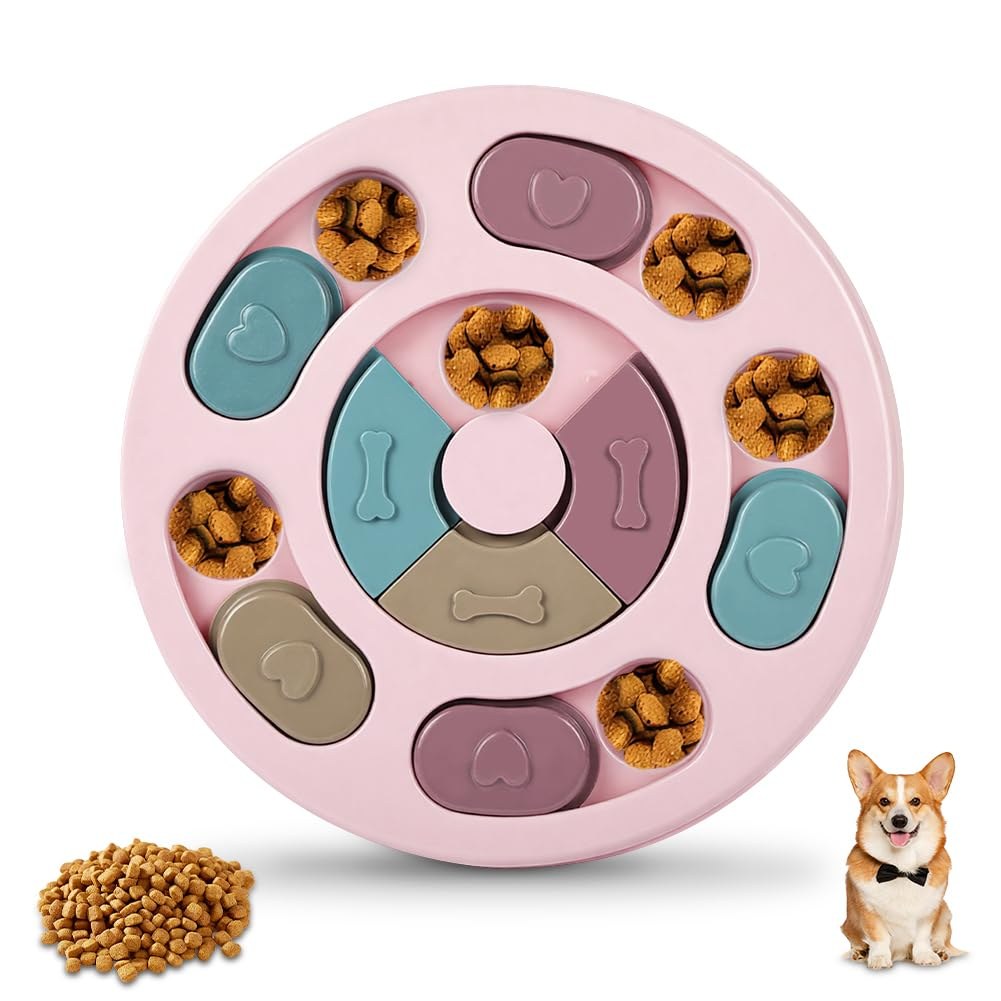 vsshe Giocattoli di Intelligenza per Cani, Treat Dispenser Giocattolo Interattivo, Puzzle Antiscivolo per Cani, Lavabile, Sicurezza, Giocattolo intelligenza per Cani, Cuccioli e G…