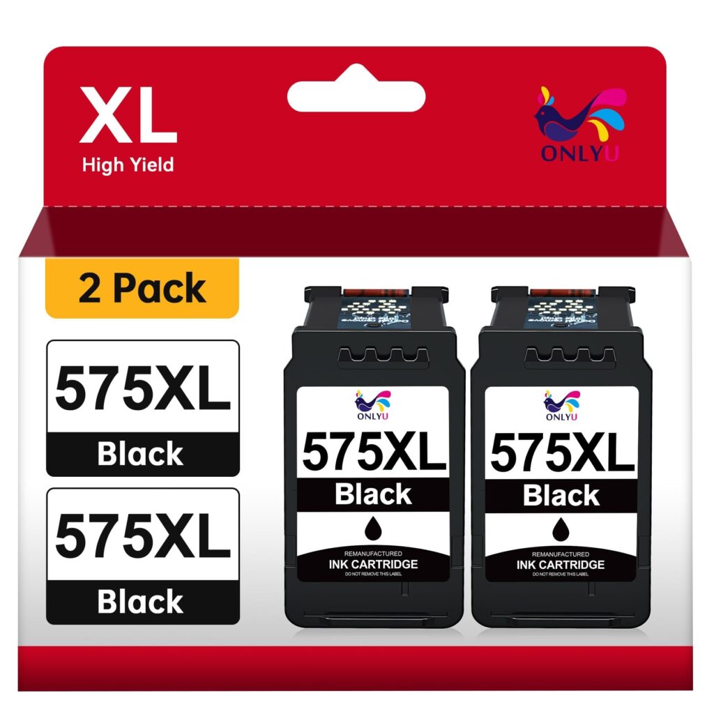 ONLYU 575XL PG-575 PG-575XL Cartucce compatibili per Canon 575XL Nero | Compatibile con Canon PIXMA TR4755i TR4756i TS3752i TS3751i TS3550i TS3551i TS3750i TR4750i TR4751i (2 Nero)