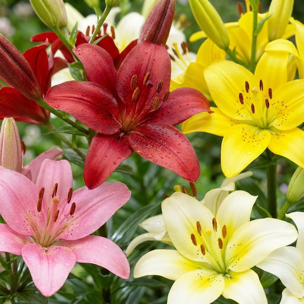 Bulbi Fiori Perenni da Esterno - 15 Bulbi di Gigli Matrix | Mix di 5 varietà (3 per ogni colore), Piante e Fiori Esclusivi dall’Olanda, per giardino e vaso (non semi, non artifici…