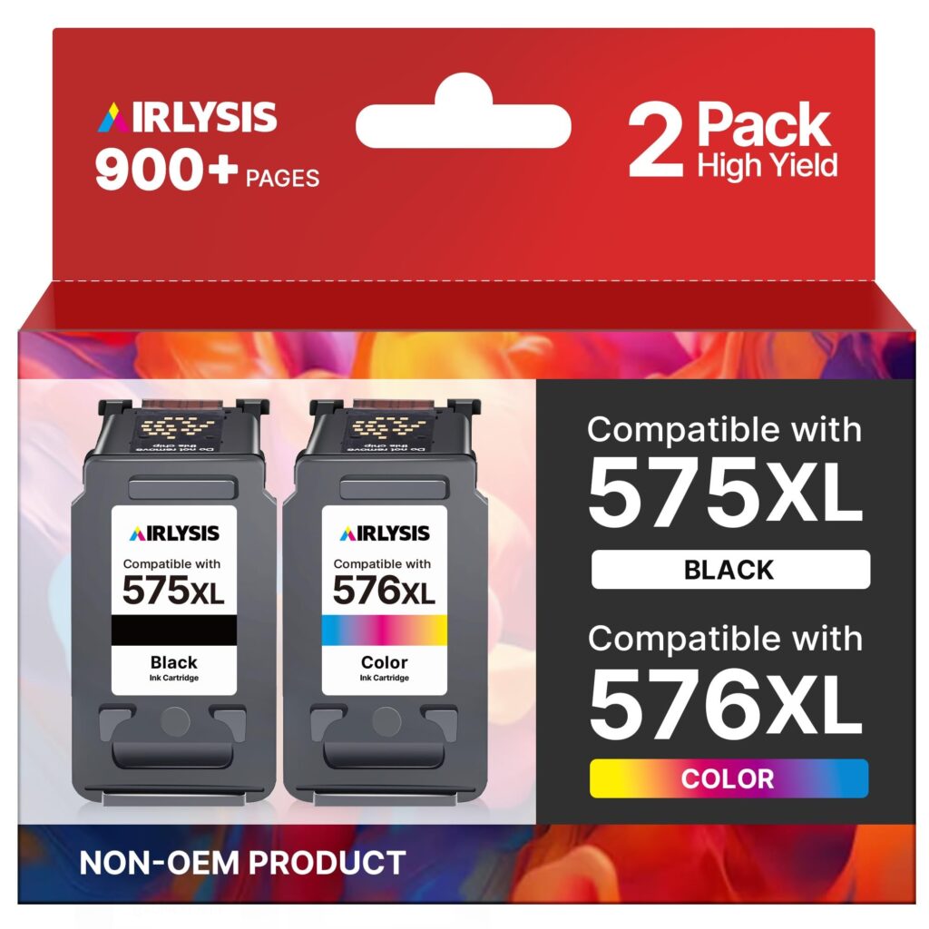 AIRLYSIS PG-575XL CL-576XL Cartucce compatibili per Canon 575 576 XL | Cartucce 575 576 XL compatibili con Canon PIXMA TR4755i TS3750i TR4750i TS3550i TR4756i TS3751i TS3752i TS35…
