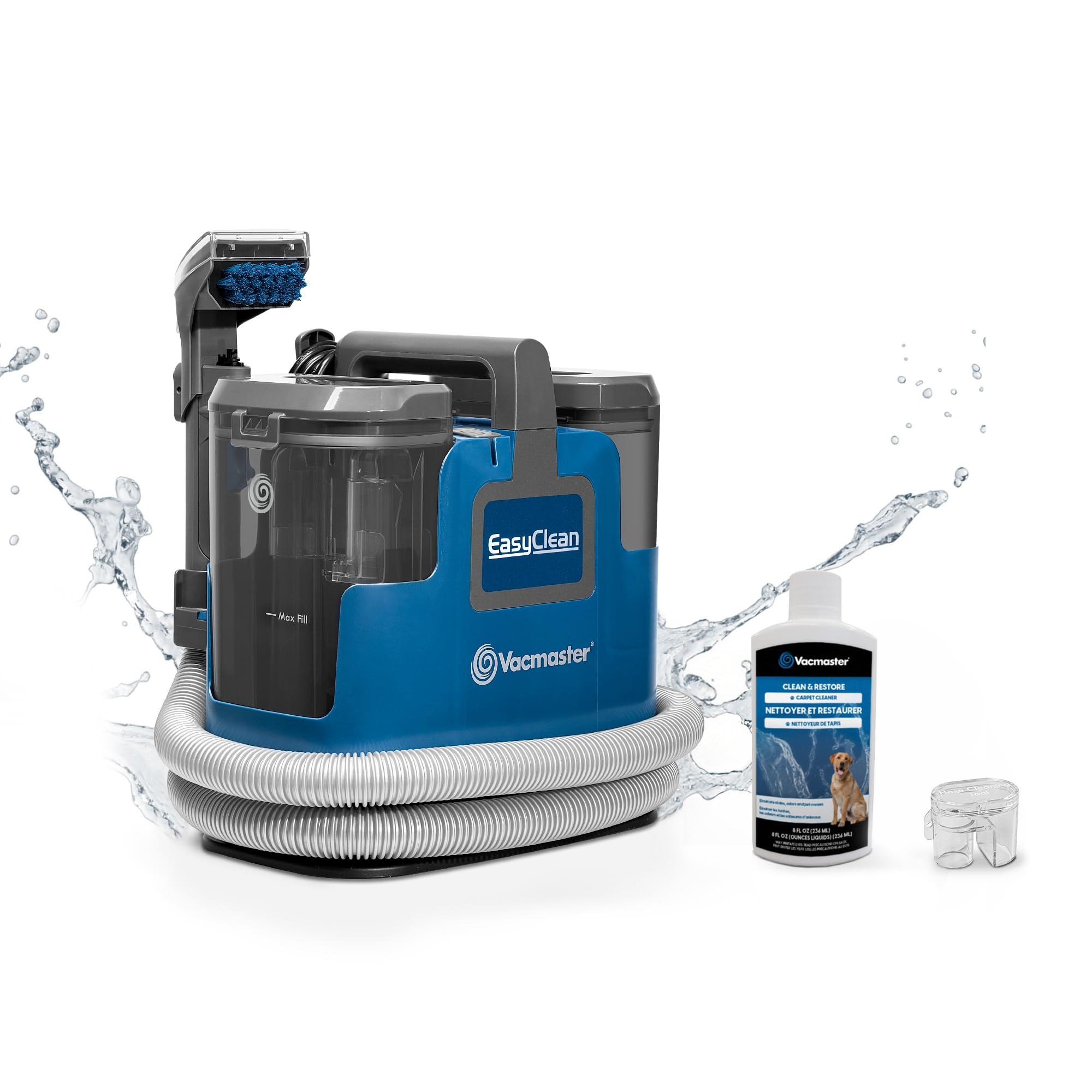 Vacmaster SCB0501 Lavatappeti Aspirapolvere Tessuti Lava Tappezzeria Asciuga e Aspira Acqua Pulitore a Vapore per Divano Tappeti Moquette Tappezzeria Scale e Auto Pulisci Lavadiva…
