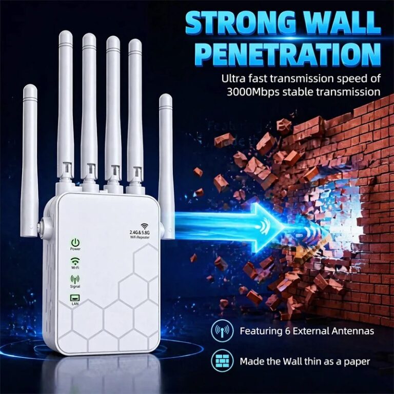 Ripetitore WiFi 6 AX1800 Dual Band 1800Mbps, Amplificatore di Segnale 5GHz 2.4GHz ad Alta Velocità per Tutta la Casa
