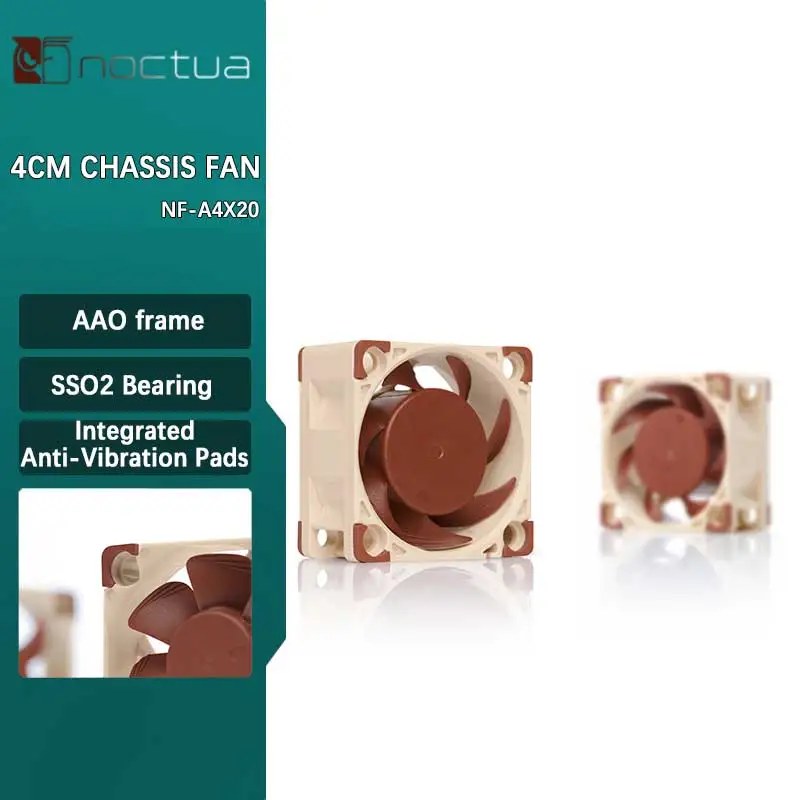 Noctua NF-A4x20 40mm Ventola per case del computer 5V/12V PWM/FLX Ventola di raffreddamento CPU Silenzioso Controllo intelligente della temperatura Ventola ultra piccola