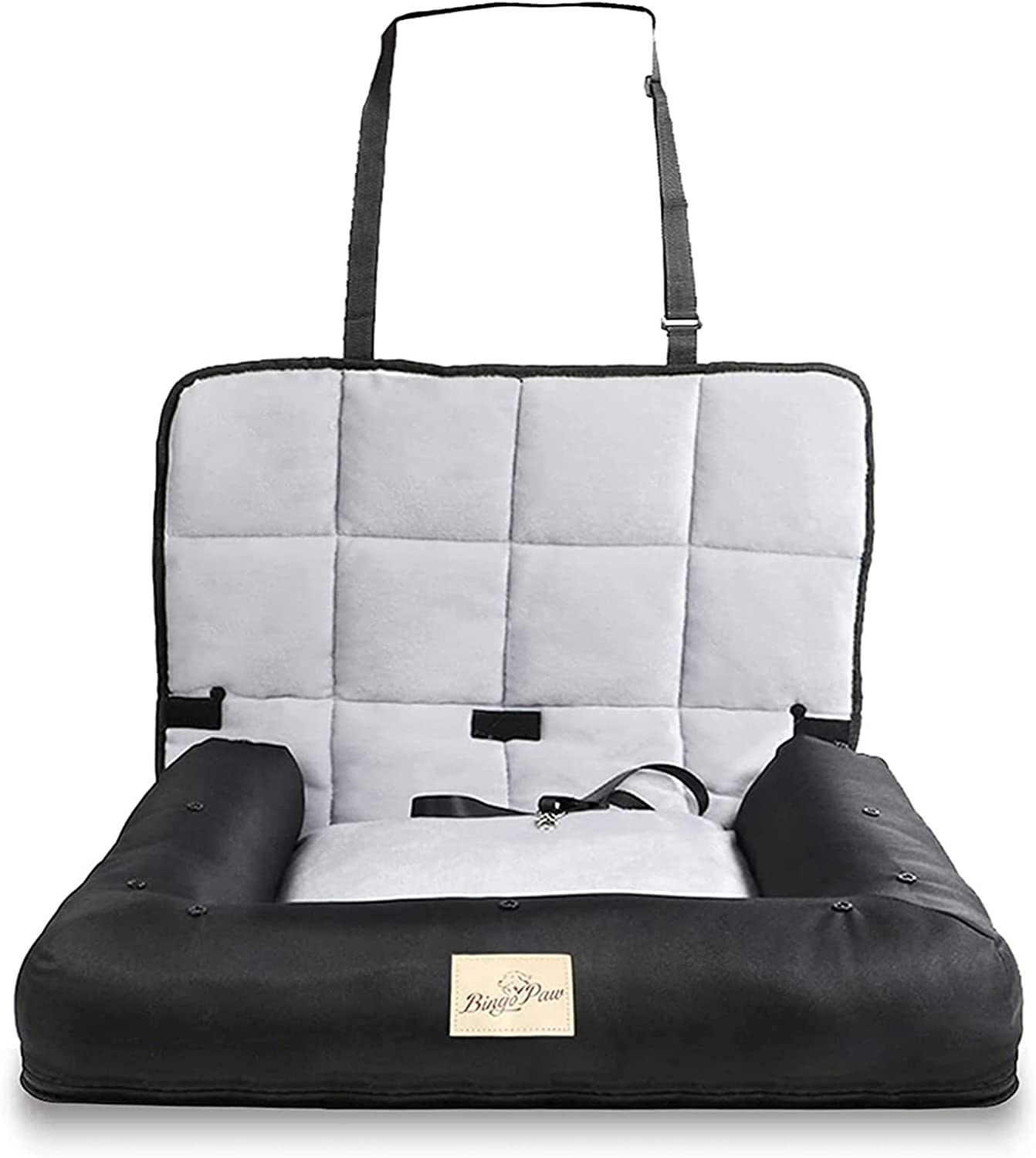 Seggiolino Auto per Cani Taglia Grande per 30 kg Cuccia Cane Auto Sicurezza | Lavabile Morbido con Cintura di Sicurezza, Impermeabile, 86x54x50 cm
