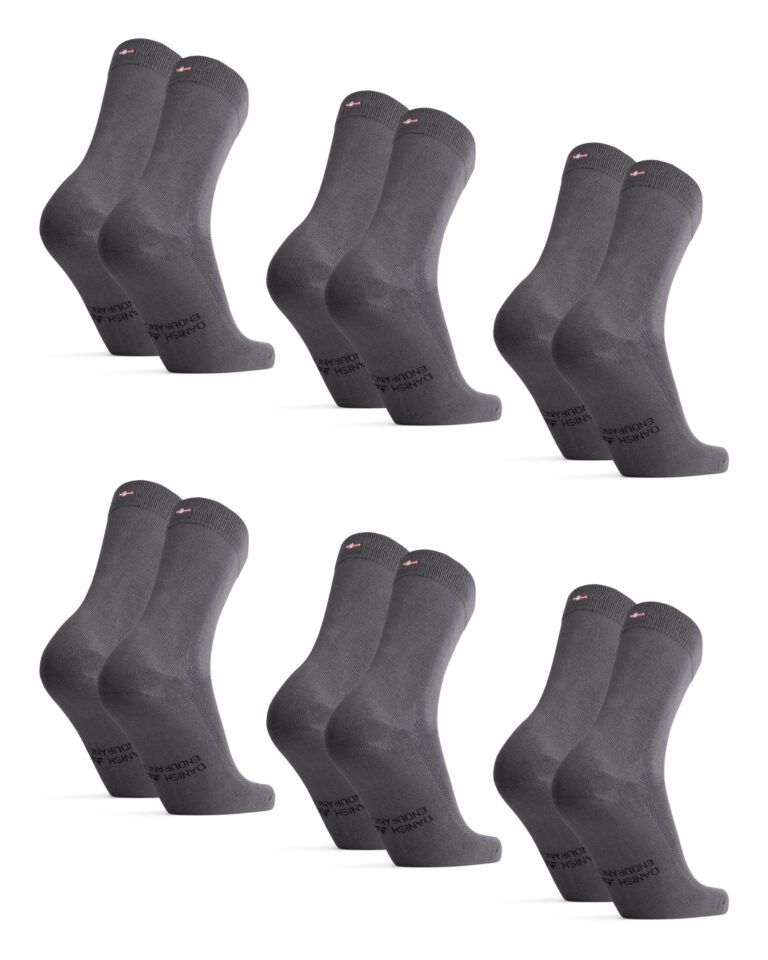 DANISH ENDURANCE Calzini Uomo Fibra di Bambù, Calze Anti-Sudore Traspiranti, Morbide e Classiche, Calze da Lavoro e Uso Quotidiano, 3 o 6 Paia