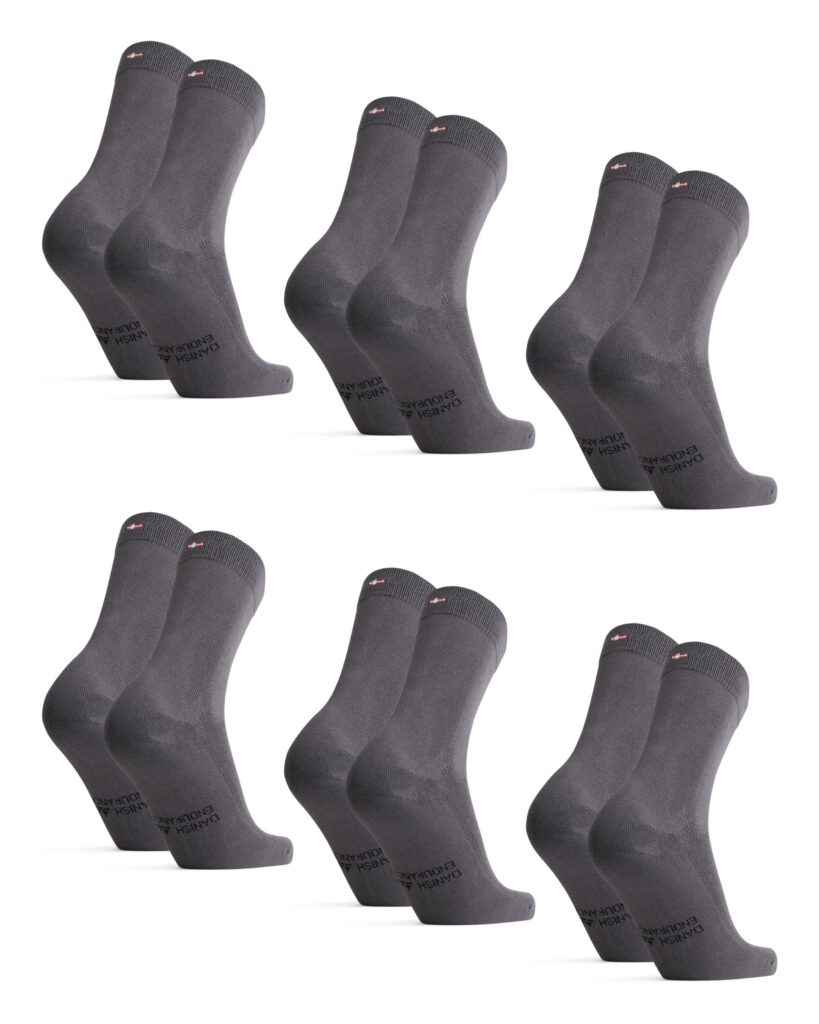DANISH ENDURANCE Calzini Uomo Fibra di Bambù, Calze Anti-Sudore Traspiranti, Morbide e Classiche, Calze da Lavoro e Uso Quotidiano, 3 o 6 Paia