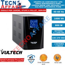Gruppo Di Continuità UPS Onda Sinusoidale Pura 1000VA 800W Stabilizzatore