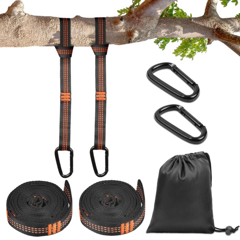 Vicloon 2 Pezzi Cinghie per Amaca, 300 cm Cinghie Amaca con 2 Moschettoni e 1 Borsa portaoggetti, Contiene Fino a 300 kg, Set di Fissaggio per Campeggio All'Aperto, Amaca, Altalen…