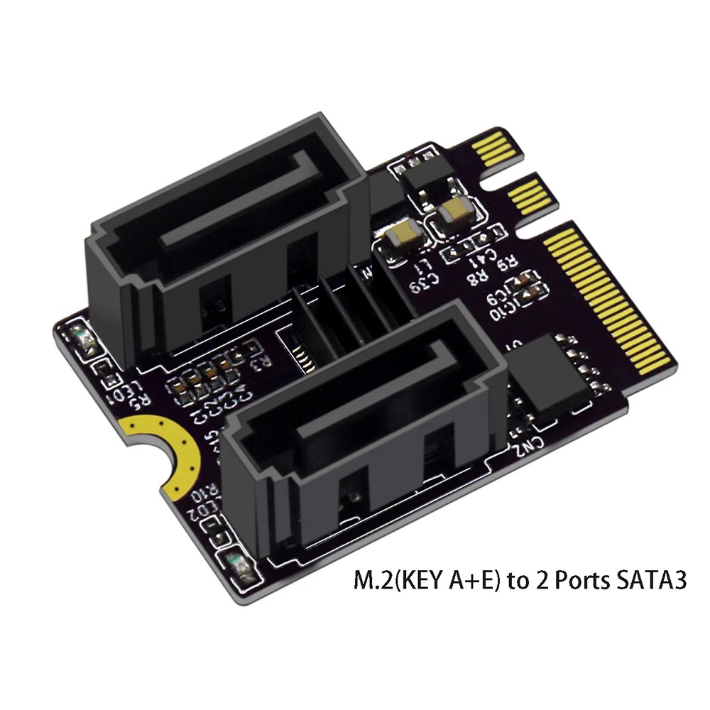 Adattatore da M.2 a SATA 3.0 Convertitore di schede di estensione A + E KEY Adattatore SATA da 6 GPS Collegare unità HDD SSD gratuito JMB582 per dati server PC NVR