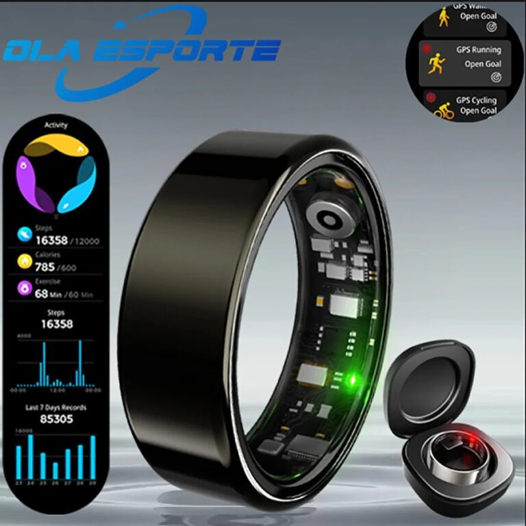 Anello Intelligente per Uomo e Donna, Monitoraggio Bluetooth di Frequenza Cardiaca e Ossigeno nel Sangue, Multisport, Impermeabile 5ATM, 2026 R09
