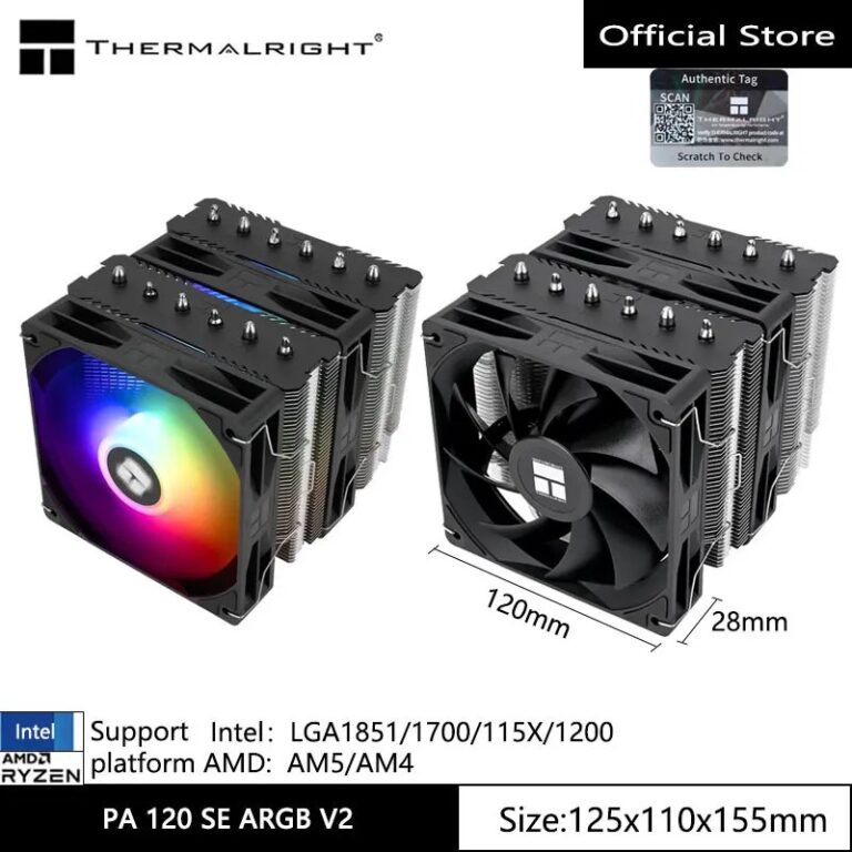 Thermalright Peerless Assassin 120 SE V2, radiatore per il raffreddamento ad aria di case per computer, compatibile con socket LGA1851/1700/AM5/AM4 e dotato di ventola da 120x120x…
