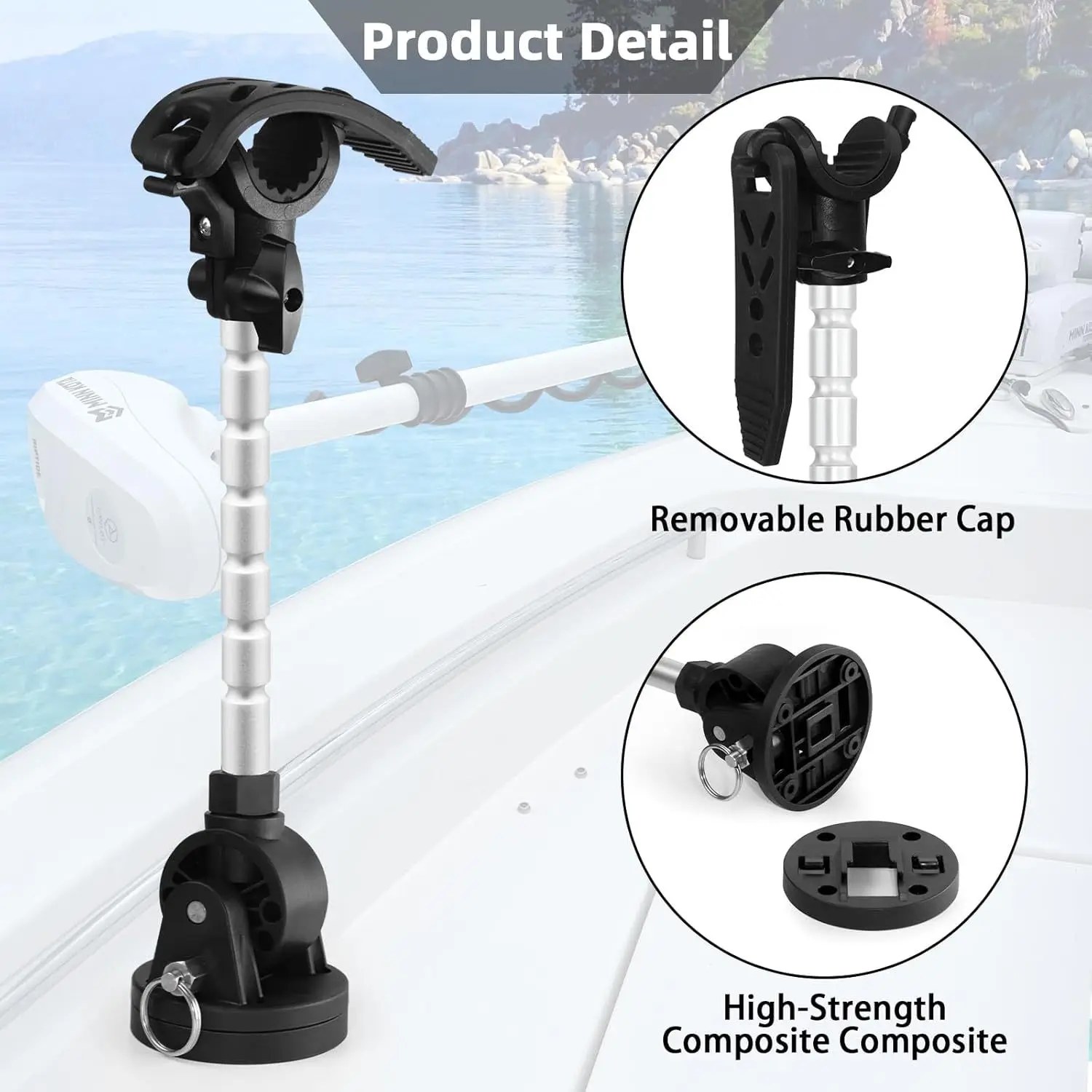 Supporto Stabilizzatore Regolabile per Motore Elettrico Marino Minn Kota Terrova Ulterra Riptide PowerDrive