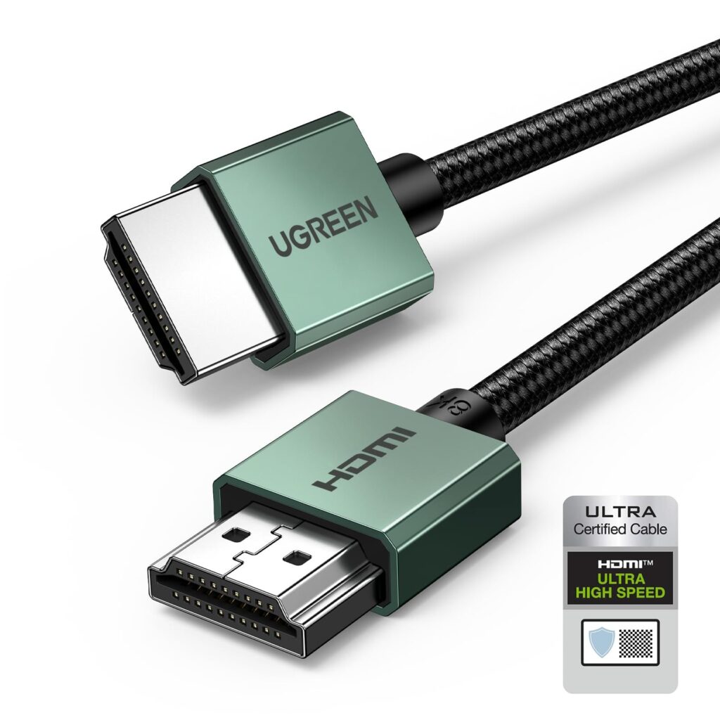 UGREEN Cavo HDMI 2.1 Certificato 8K 10K 60Hz 4K 120Hz 48Gbps (2M) | Dynamic HDR HDCP eARC Dolby Atmos Alta velocità Alluminio Compatibile con Monitor HDTV PS5 PS4 Xbox PC Proietto…