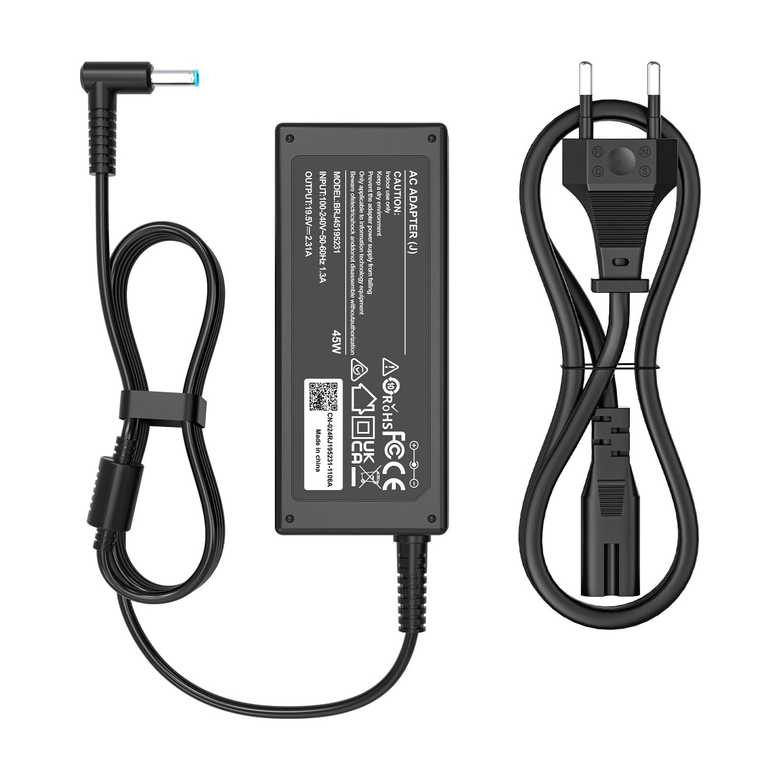 Caricatore per HP，Alimentatore 45W per Hp Elitebook Punta blu (4,5×3,0 mm) | per Elitebook 840 830 850 Pavilion 11 13 15 Stream Probook 430 440 450 240 250 255 Cavo