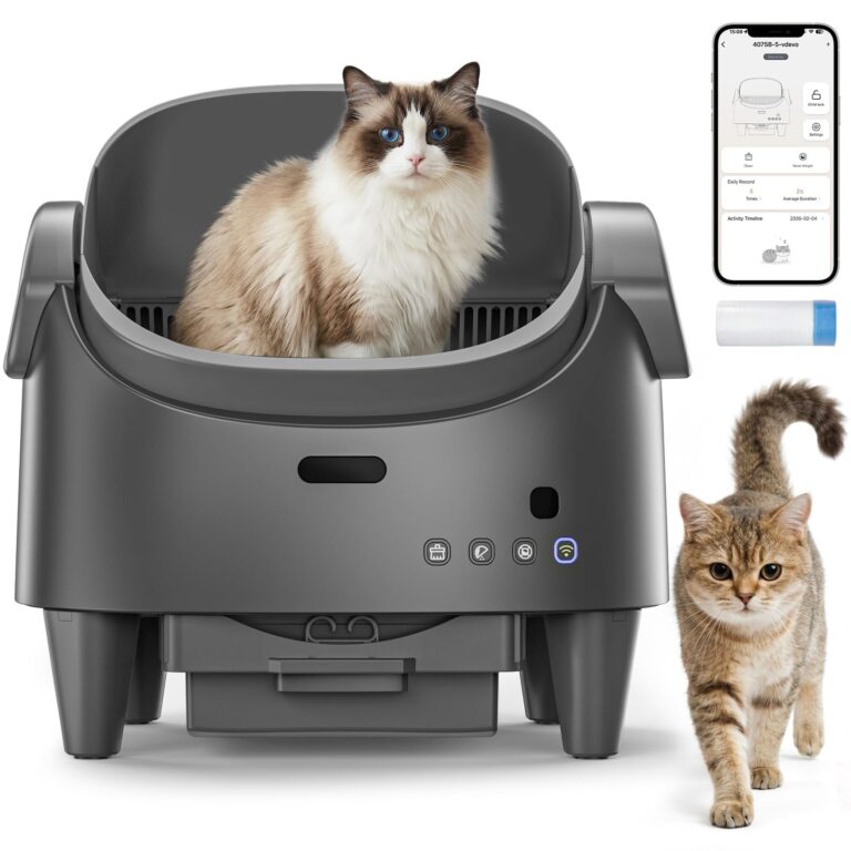 Lettiera Gatto Autopulente Aperta XXL Con APP, Capacità Massima, 73 L Lettiera Automatica Per Gatti, Lettiera Con Triplo Sensore Di Sicurezza, Ampio Spazio,Adatta a Famiglie Con P…
