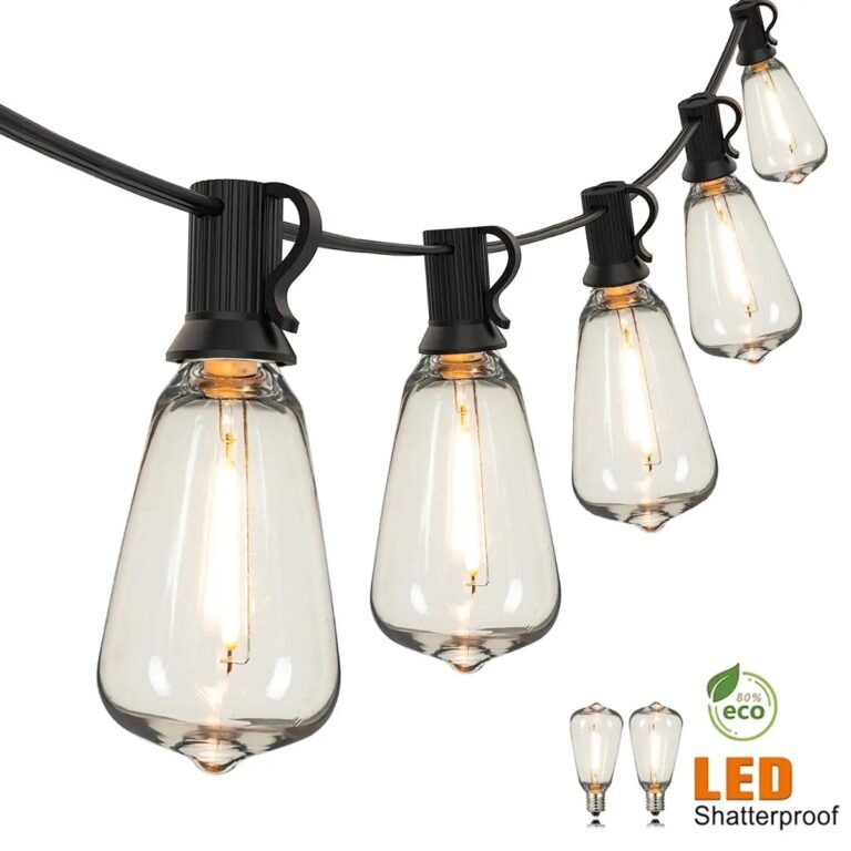 ST38 String Lights Outdoor Garland collegabile infrangibile in plastica impermeabile lampadina a LED dimmerabile Patio Garden Decor Fairy Lighst
