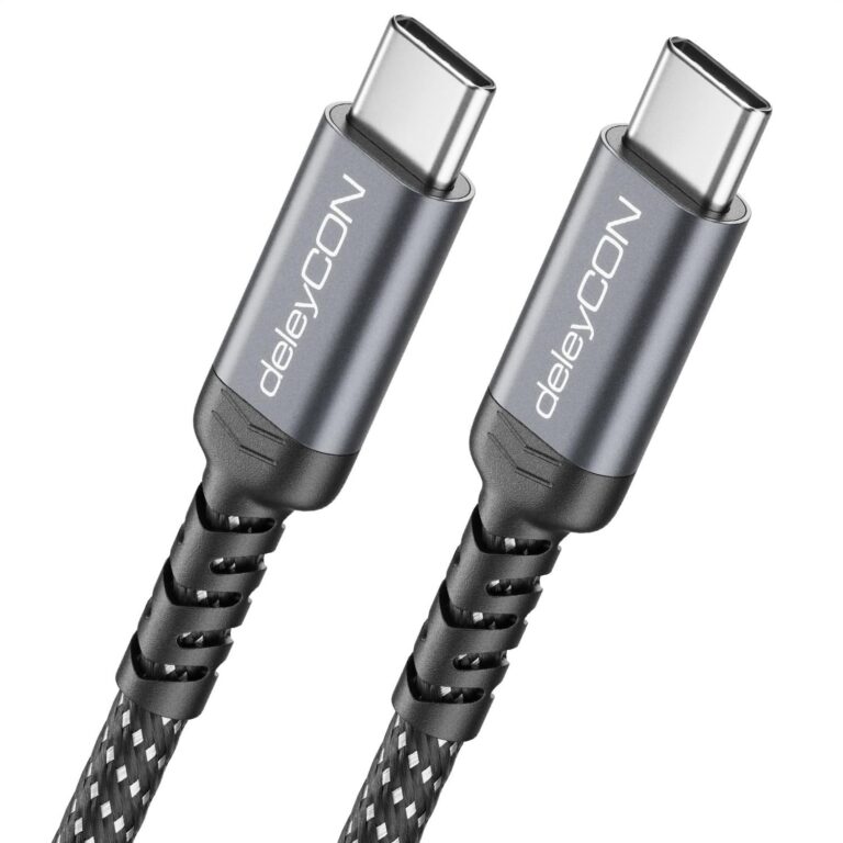 deleyCON 240W 20 Gbps USB-C 2m (USB 3.2 Gen 2x2) PD 3.1 Ricarica Dati 4K@60Hz per Caricatore iPhone 17 16 Pro Max Air AirPods Galaxy A16 A56 S26 S25 iPad MacBook Tablet Switch PS5