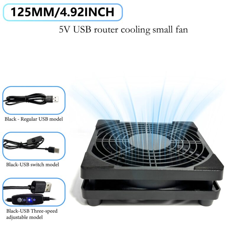 Ventola di Raffreddamento USB da 120mm (4,72 Pollici) 5V per Router, Mini Dissipatore Silenzioso per Dispositivi Elettronici