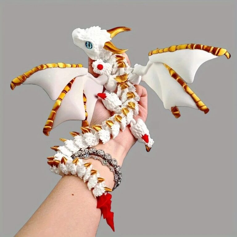 Drago Wyvern Stampato in 3D Originale con Ali, Modello di Simulazione, Regalo, Draghi Articolati, Draghi Antistress, Ornamenti da Scrivania, Giocattolo