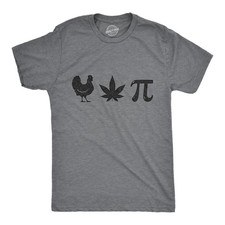 T-shirt uomo pollo pi maglietta divertente 420 marijuana matematica grafica sarcastica